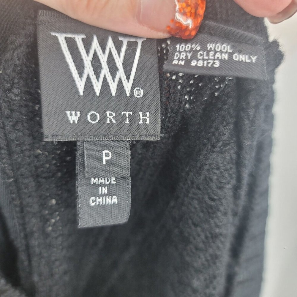 W by Worth 100% Wool Knit Sweater Dress Black Sleeveless Button Back Size Small - Picture 9 of 9